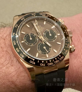 勞力士 迪通拿 m126515LN-0010 玫瑰金框黑面膠帶 UFO廠 無卡度4131機芯頂級復刻手錶